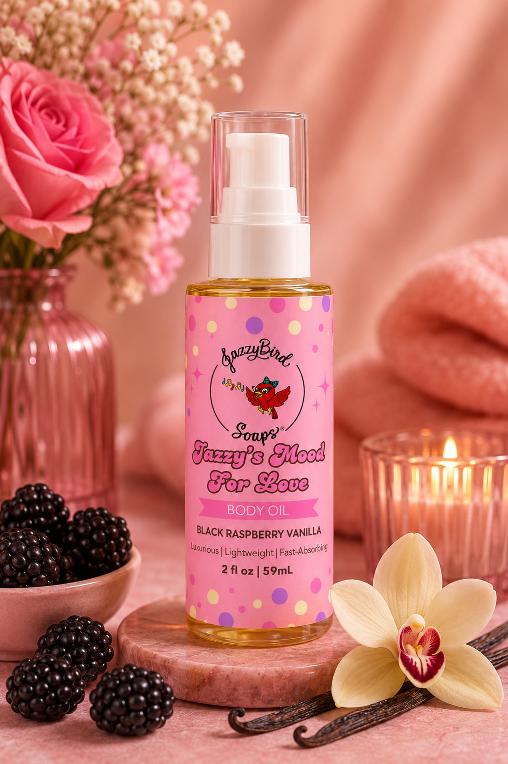 Jazzy's Mood for Love Body Oil JazzyBird Soaps 2 oz