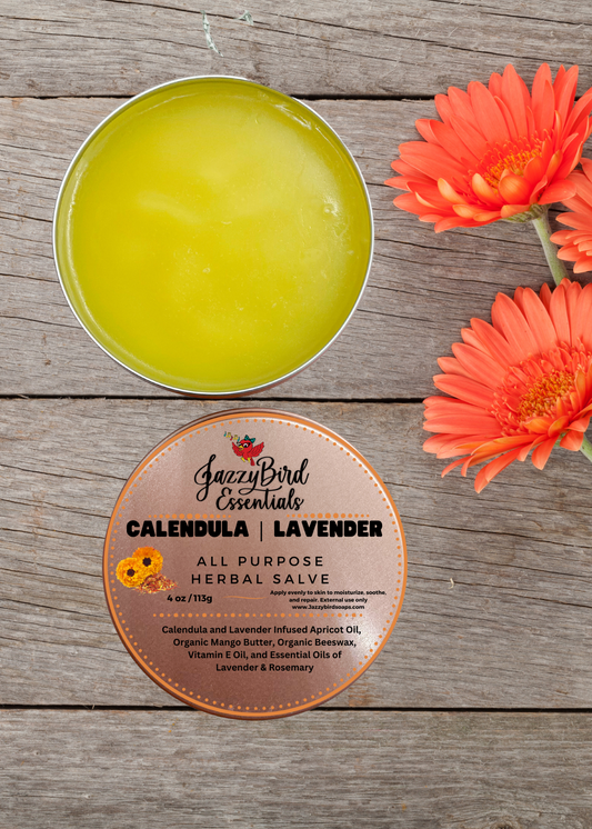 Calendula | Lavender All Purpose Herbal Salve Herbal Salve JazzyBird Soaps 2 oz  