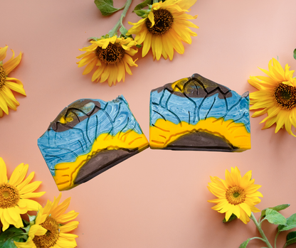 Happy Little Sunflower Bar Soap JazzyBird Soaps