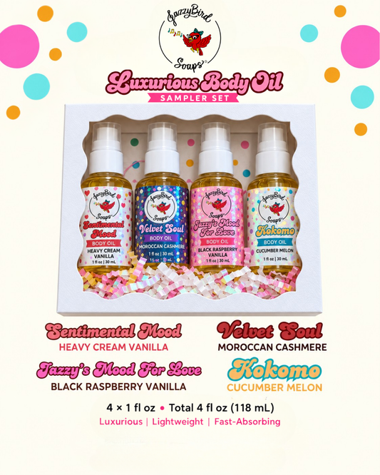 The JazzyBird Luxurious Body Oil Sampler Set